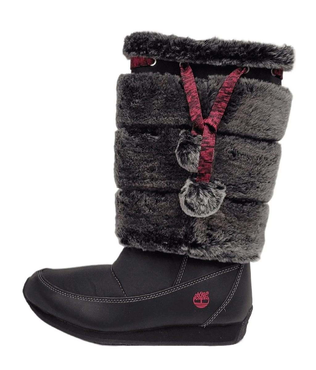 Timberland Junior Big Kid Winterberry Tall Fur Medium Boot Black 59994 size 4.5