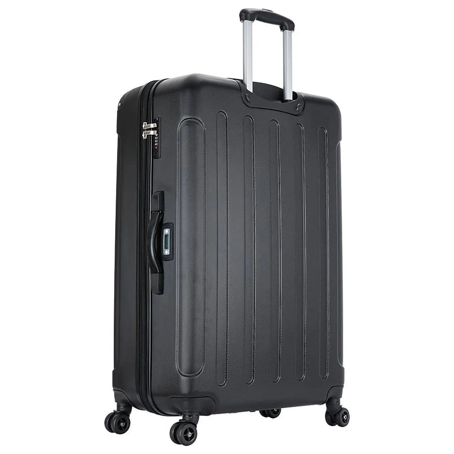Plastic 4-Wheel Spinner Luggage Black (-)