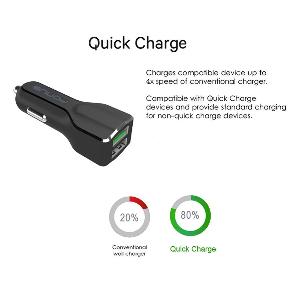 Black Leather Phone Case w 4-in-1 Adaptive Fast Home Car Charger 6ft Long (Two)  Cable Bundle  for Acer Liquid Jade Primo - Alcatel Idol 4S -  ZenFone 5z 4 Pro - Blackberry Motion