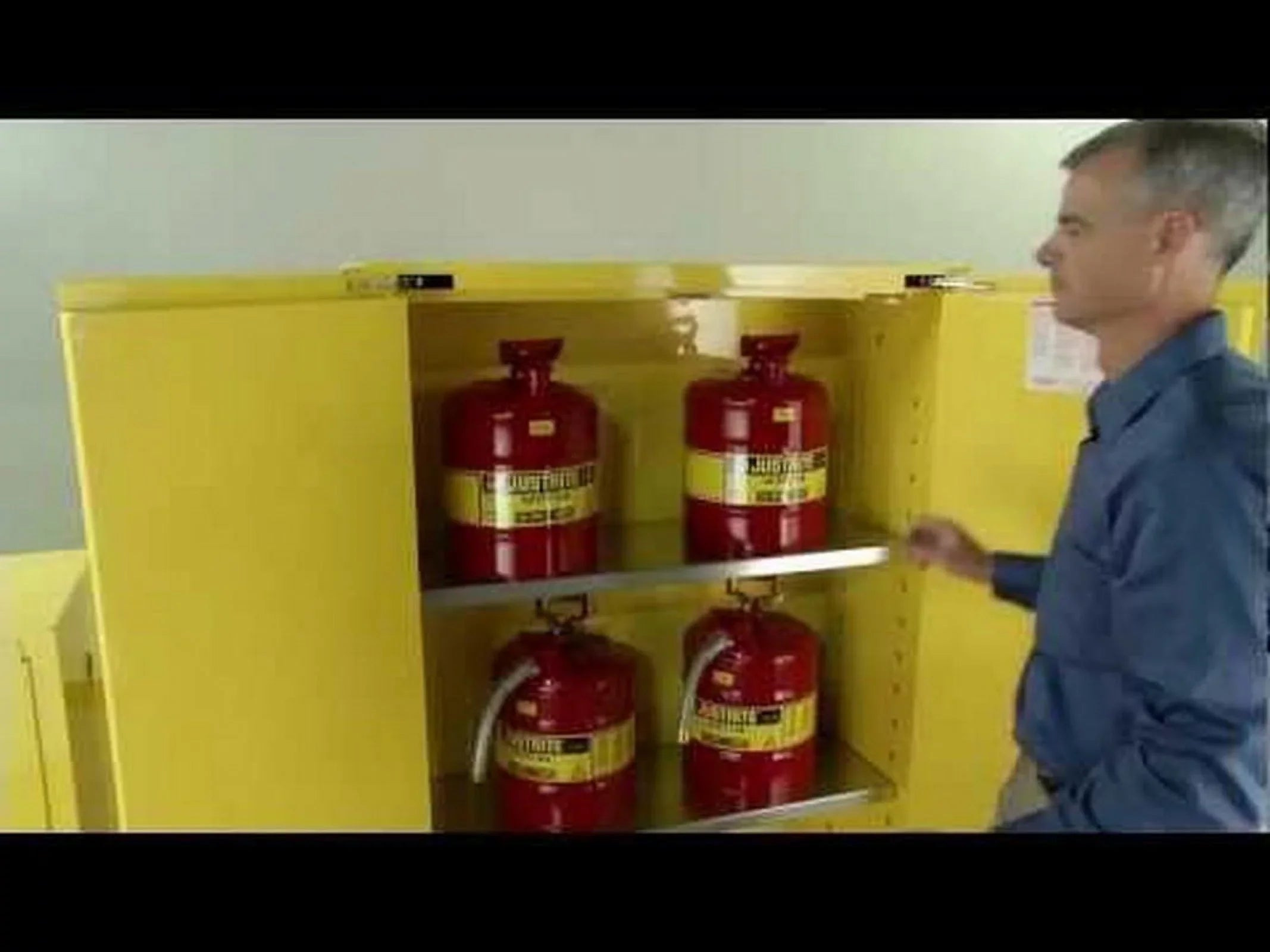 Justrite Yellow Countertop & Compact Cabinets, Manual-Closing Cabinet, 4 Gallon - 1  (400-890400)