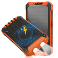 Solar Power Bank 20000mAh Built-in 4 Cables Qi Wireless Charger For   Mega with  Flashlight Solar Portable External Battery  Waterproof 15W 5V/3A   Port 6 Outputs 3 Inputs