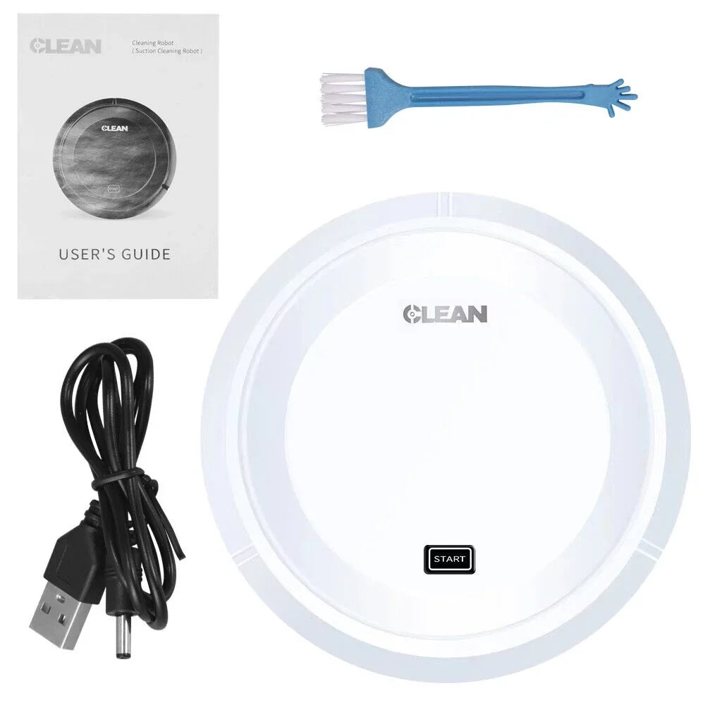 White Robot Vacuum Cleaner by JahyShow - Smart Sweeping,  Rechargeable