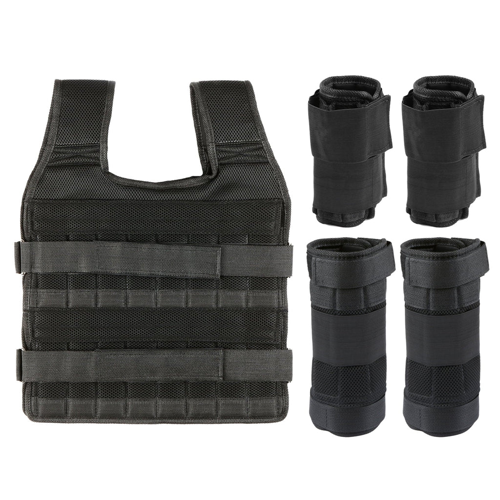 Tomfoto Max Loading 15kg/35kg Adjustable Vest Weight Exercise Weight Loading Cloth Strength Training with 6kg Leg Weight 5kg Arm Weight (Empty)
