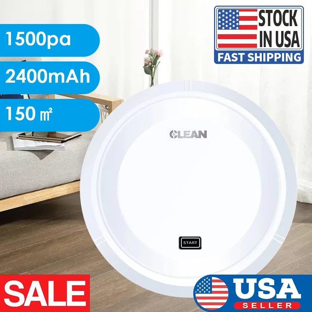 White Robot Vacuum Cleaner by JahyShow - Smart Sweeping,  Rechargeable