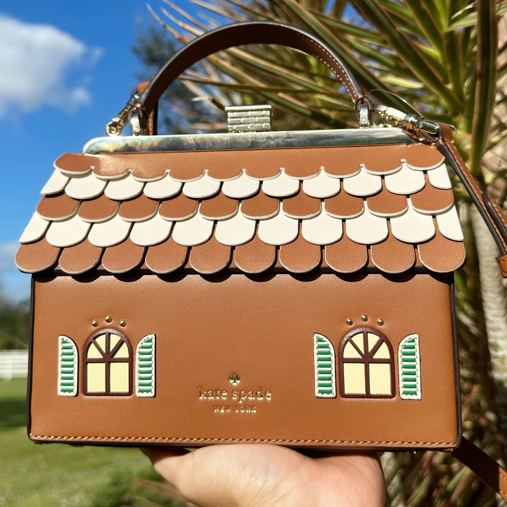 Kate Spade Gingerbread House Novelty Crossbody Handbag Rare Holiday Collection