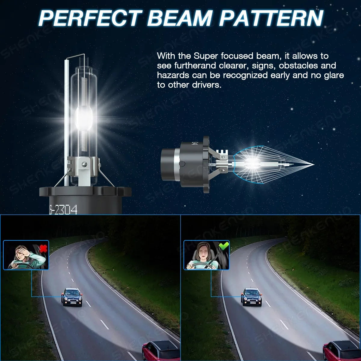 2pcs  Xenon  Headlight Bulbs for Subaru Outback 2015-2017 Low Beam Headlamp 6000K White