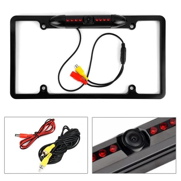 Backup Camera Rearview License Plate Frame for  -  Black