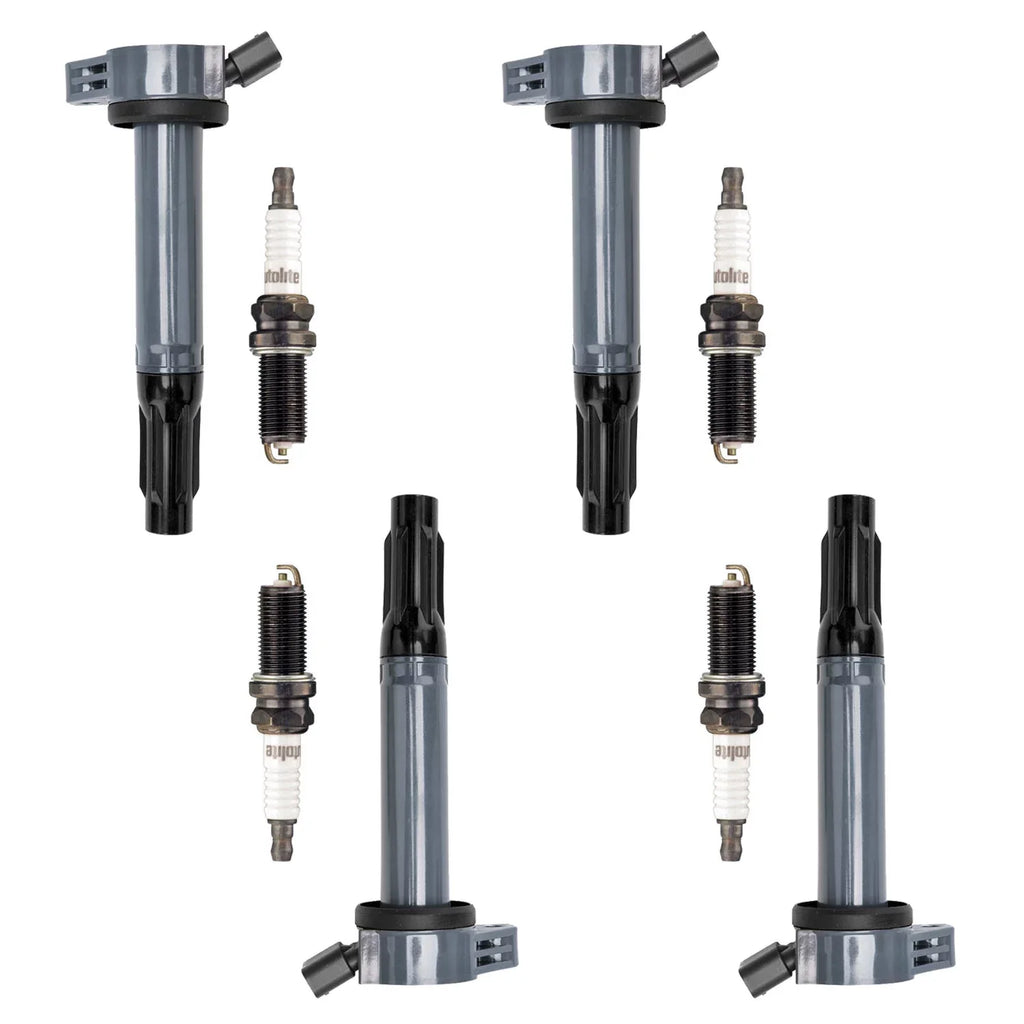 4 Ignition Coils and 4 Autolite Spark Plugs Compatible with 2007-2019 Lexus ES300h