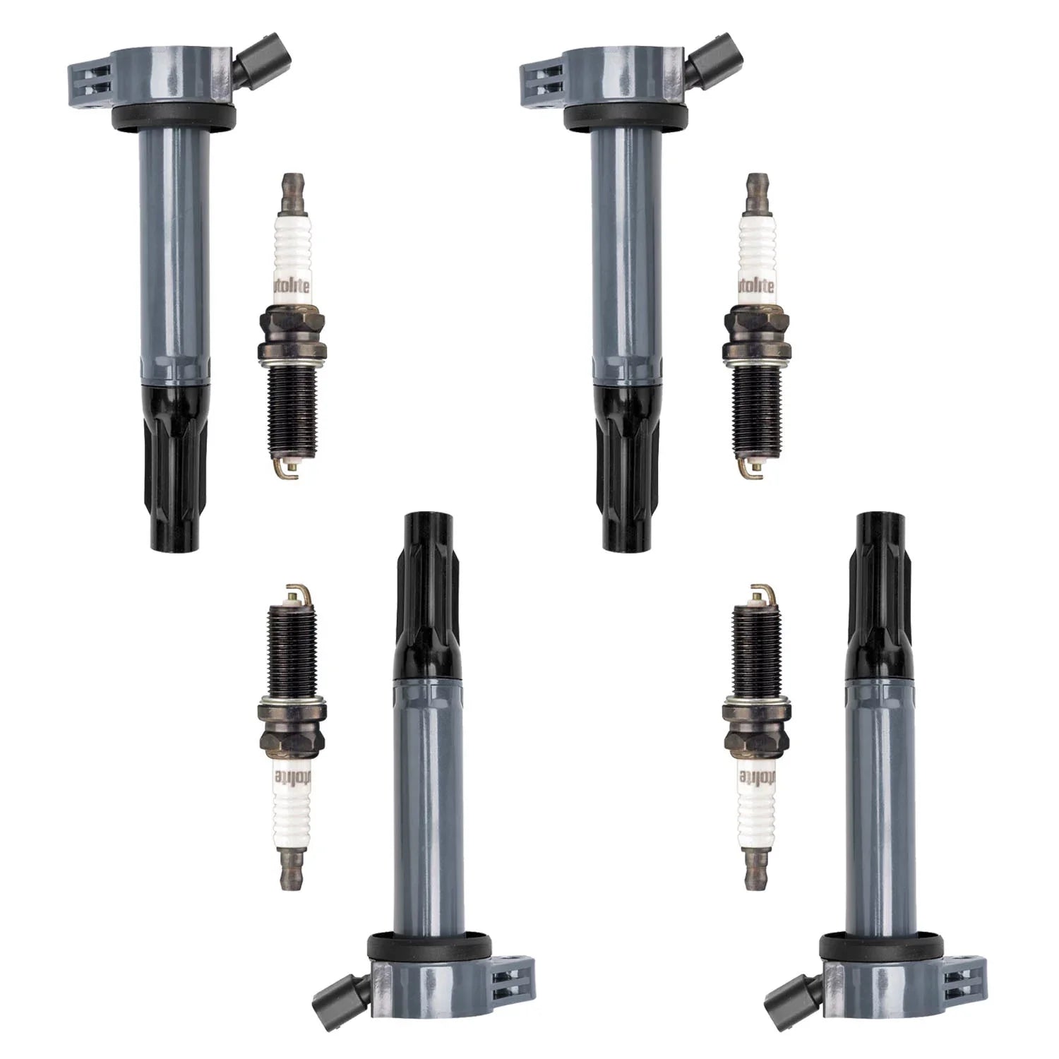 4 Ignition Coils and 4 Autolite Spark Plugs Compatible with 2007-2019 Lexus ES300h