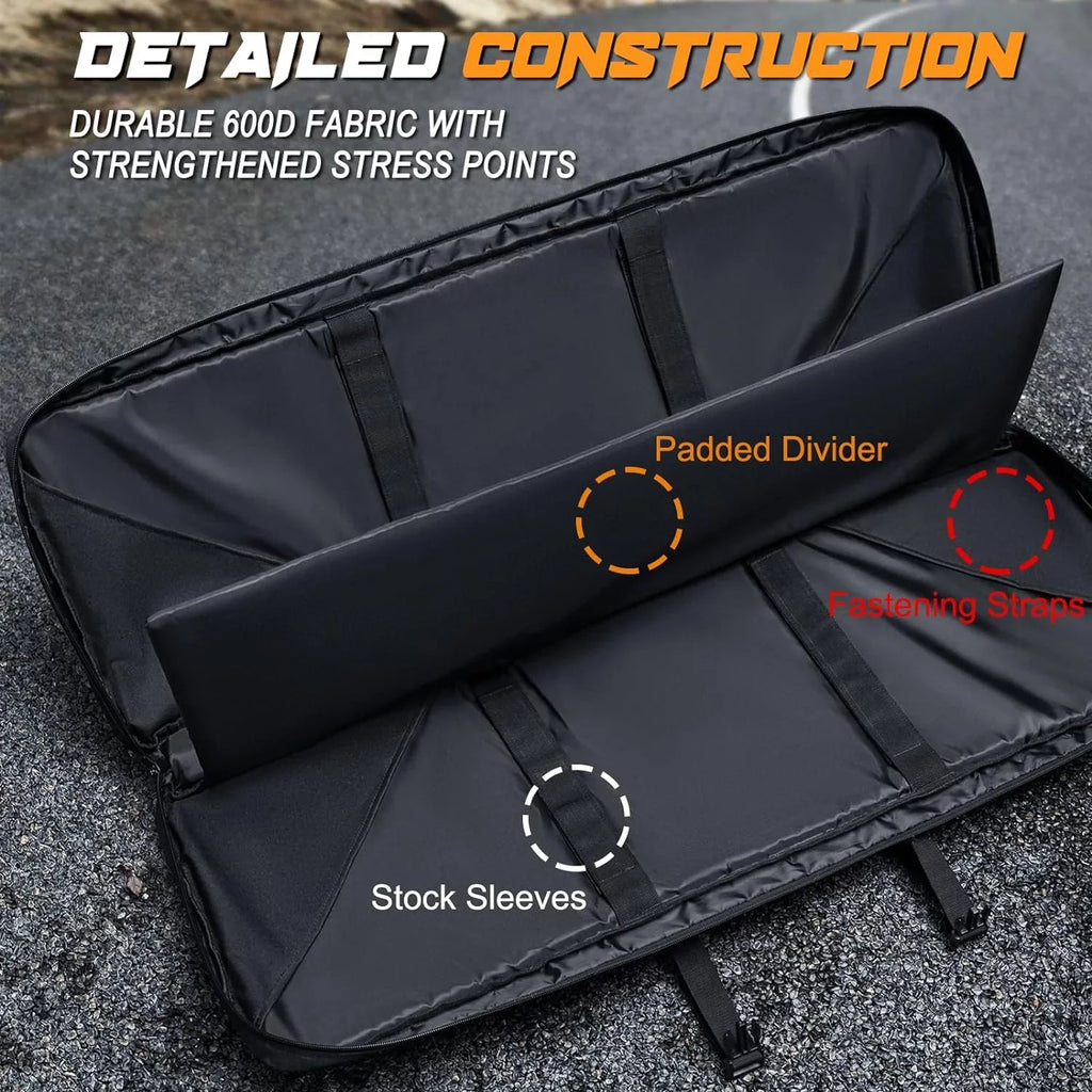 Wossspt Gun Bag Soft Double Gun Case for Outdoors Black 42 Inch