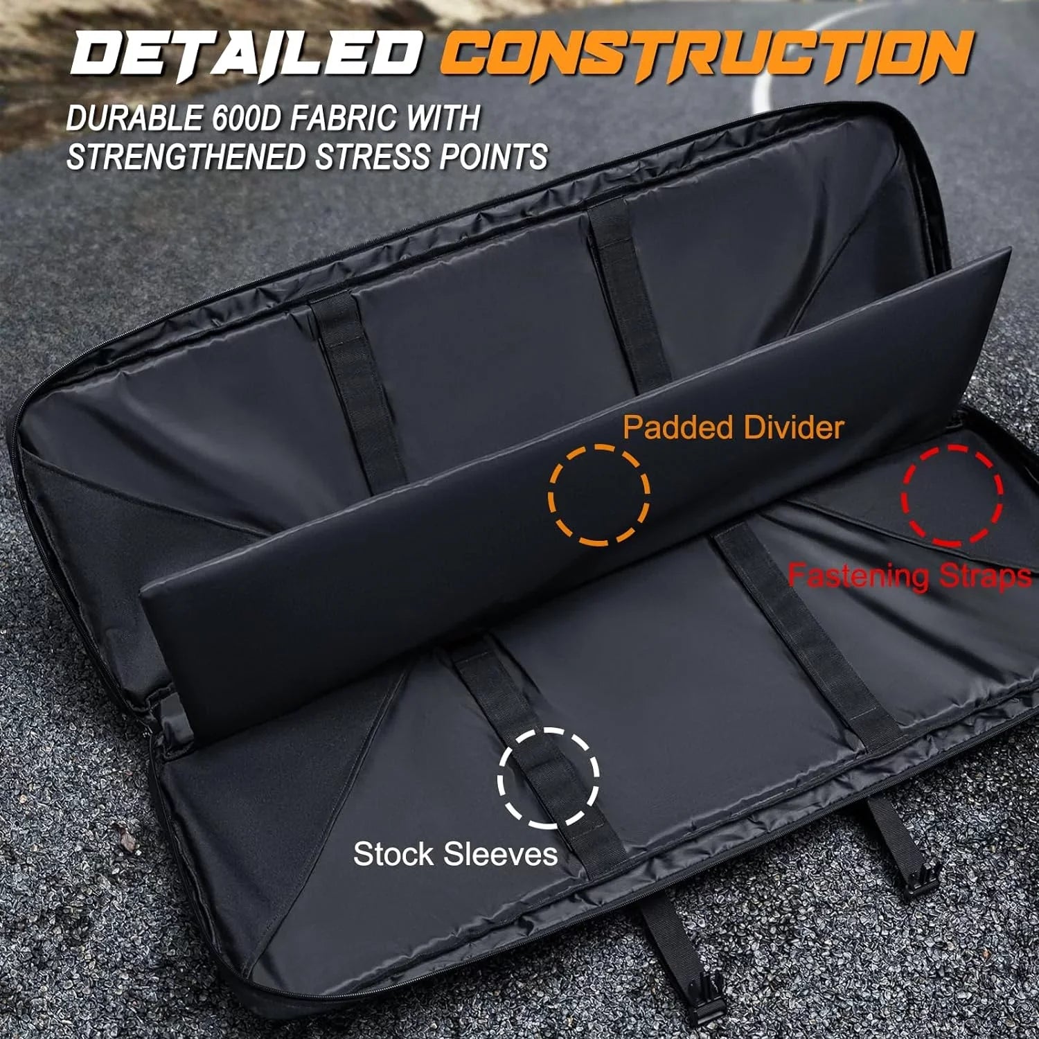 Wossspt Gun Bag Soft Double Gun Case for Outdoors Black 42 Inch