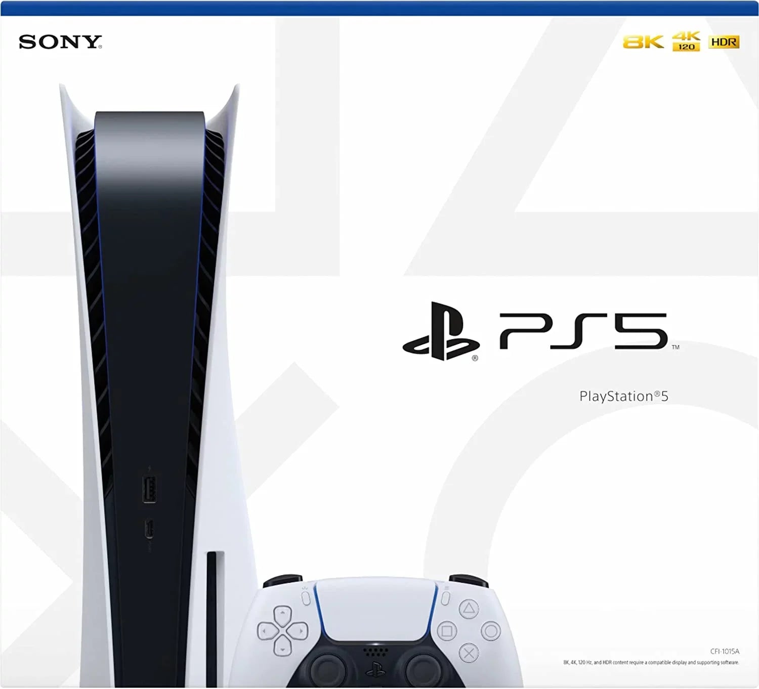 Playstation 5 Sony  Disc Version Gaming Console - x86-64- Ryzen Zen 8 Cores ,  Radeon , 4K  Blu-Ray, 16GB  Memory, Ultra-High Speed 825GB , WiFi 6,  5.1, Ethernet