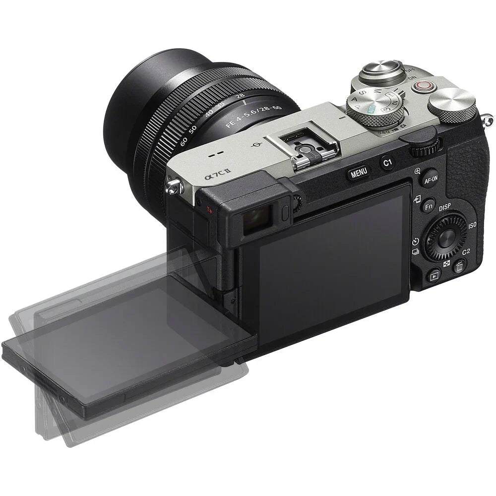 Sony a7C  Full Frame Mirrorless Camera Body with 28-60mm -5.6 Lens Silver -7CM2L/ Bundle with Deco Gear Photography Bag Case + Extra Battery + Charger + Tripod + Software Kit & Accessories