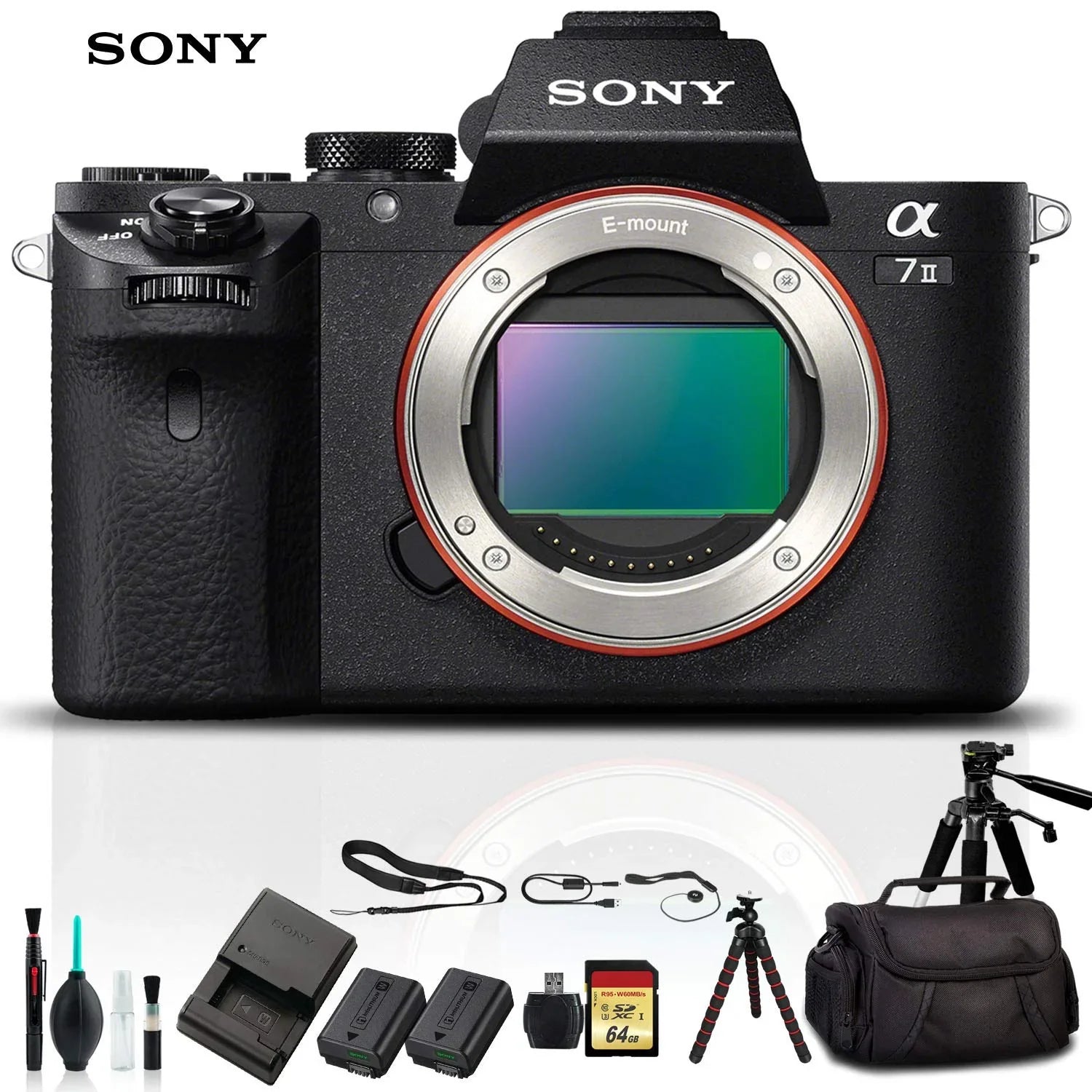 Sony Alpha a7  Mirrorless Camera / With Soft Bag, Tripod, Additional Battery, 64GB Memory Card, Card Reader , Plus Essential Accessories
