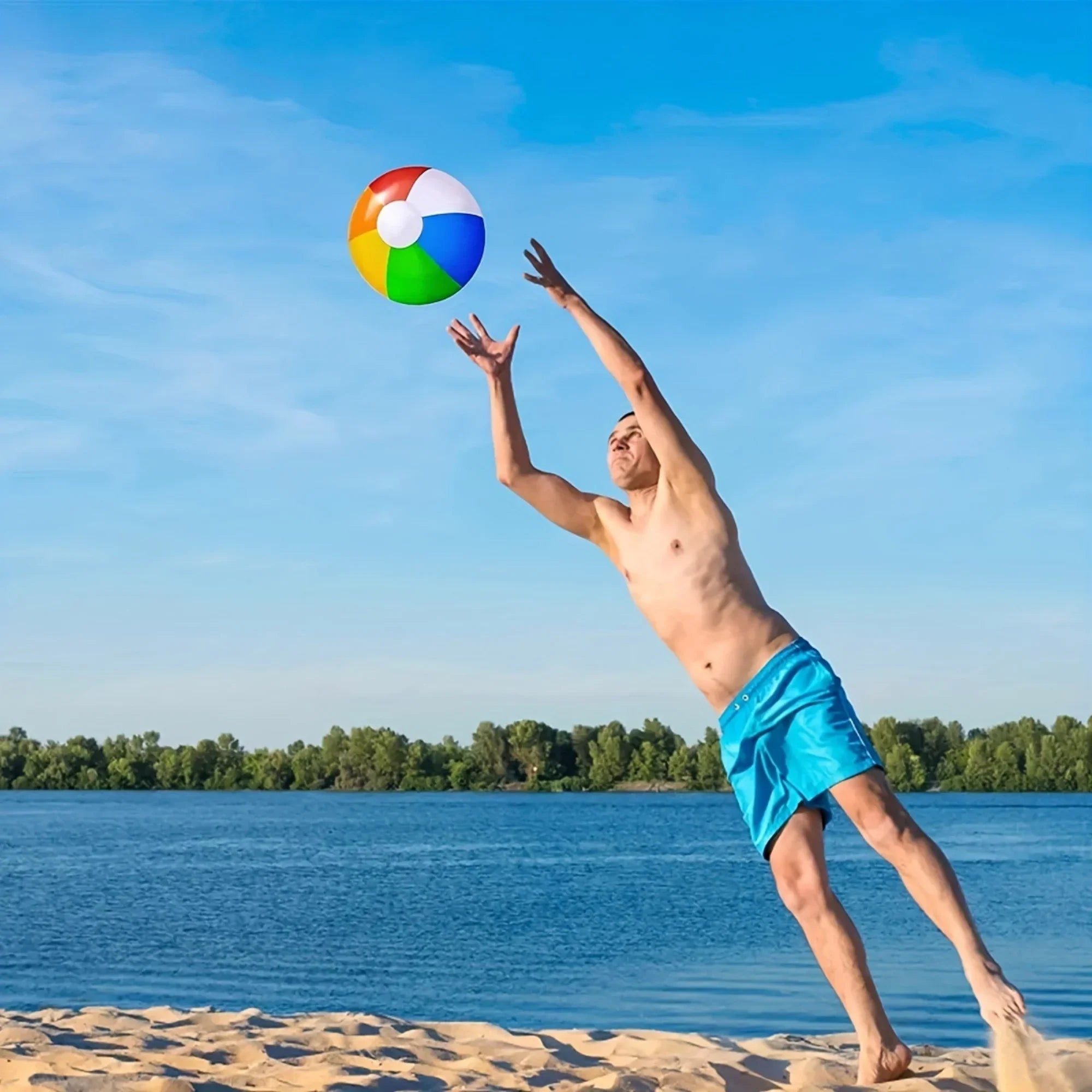 Vibrant 3-Pack Inflatable Beach Balls - Kid-Friendly Fun - Ideal for Pool Parties & Tropical Hawaiian Themes