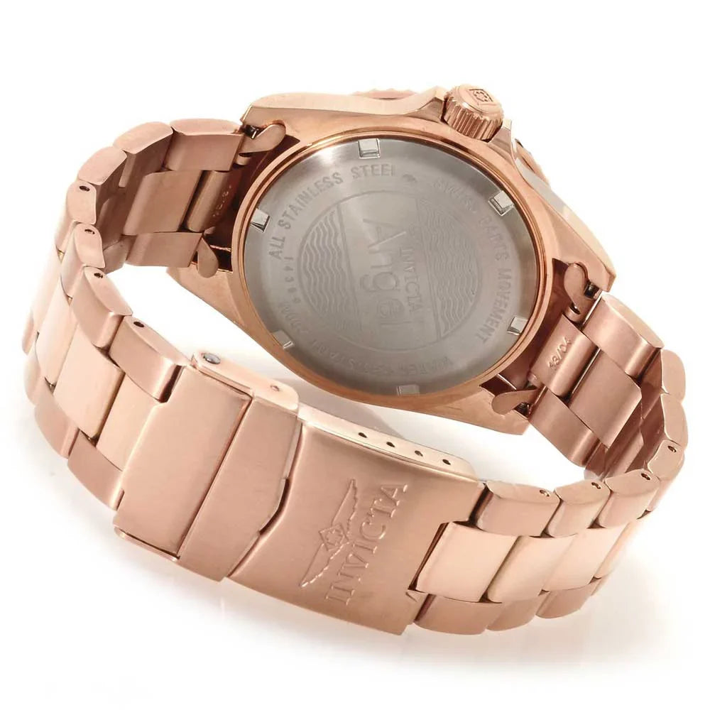 Invicta Women's 14369 Angel Pink Dial Rose Gold Bracelet Quartz Dive Watch
