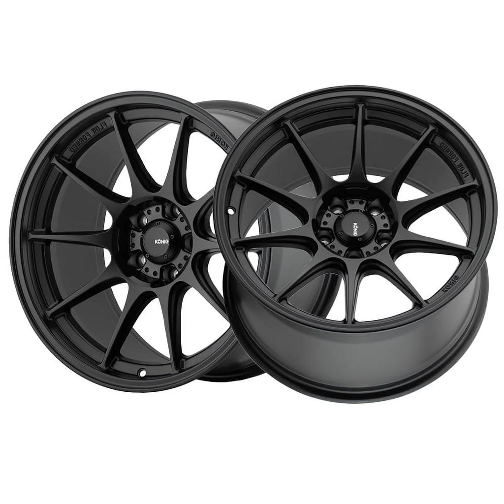 Konig 57B Dekagram 17x8 4x100 +45et Semi-Matte Black Wheel