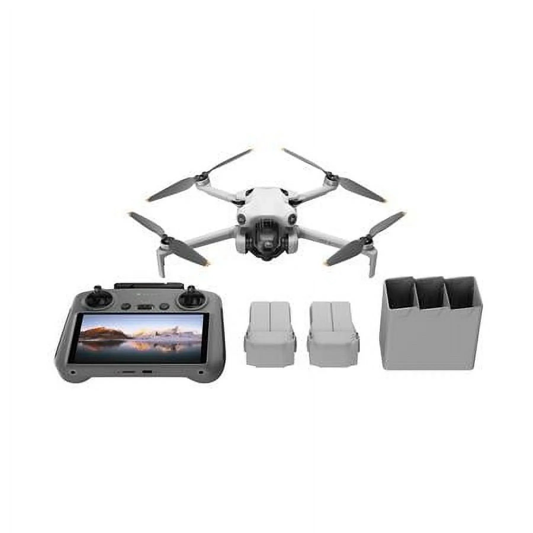 Mini 4 Pro Drone Fly More Combo Plus, Bundle with Claw Lanyard Mounting, 20" Foldable Landing Pad,  2x 128GB Memory Card