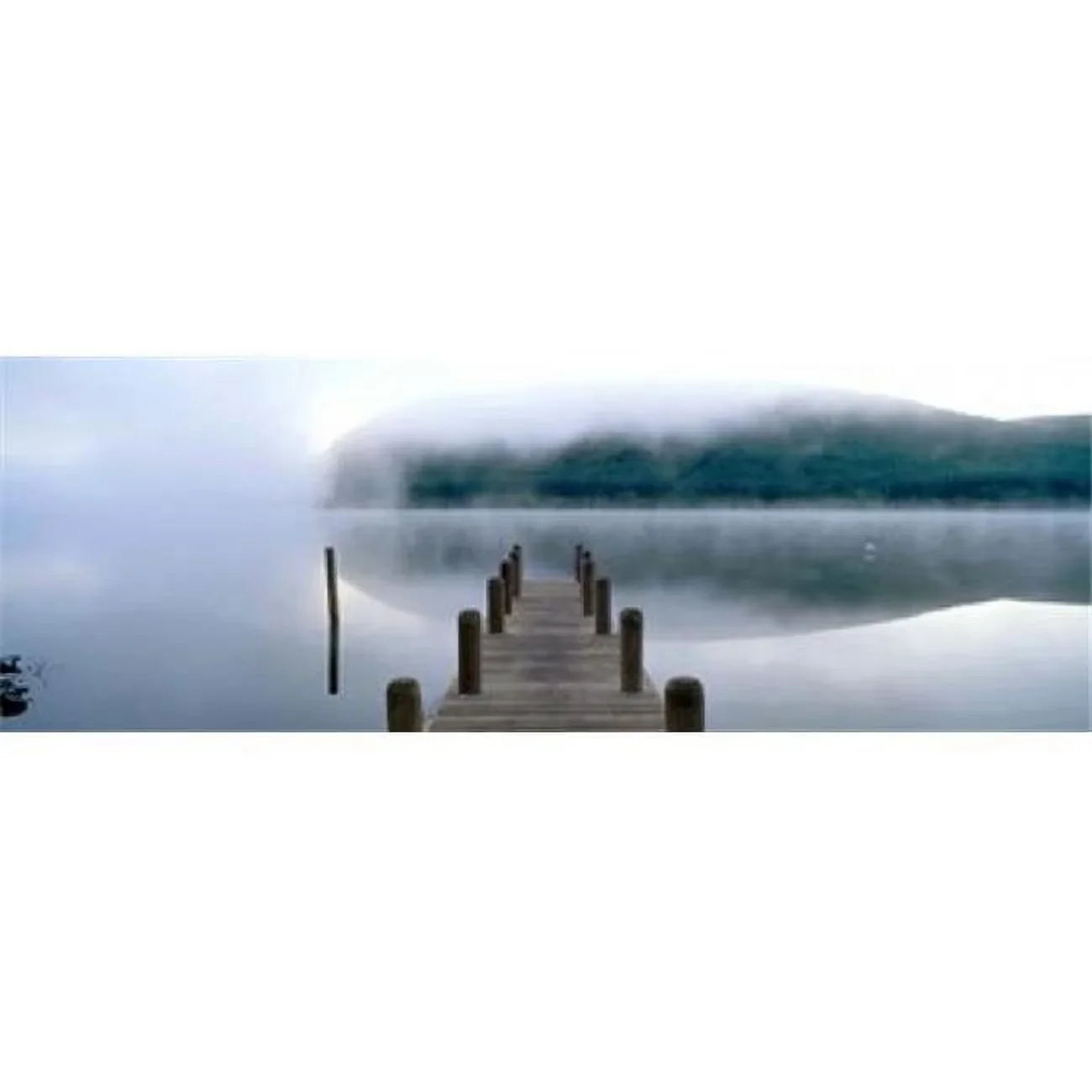 Fog over a lake  St. Marys Loch  Scotland Poster Print by  - 36 x 12