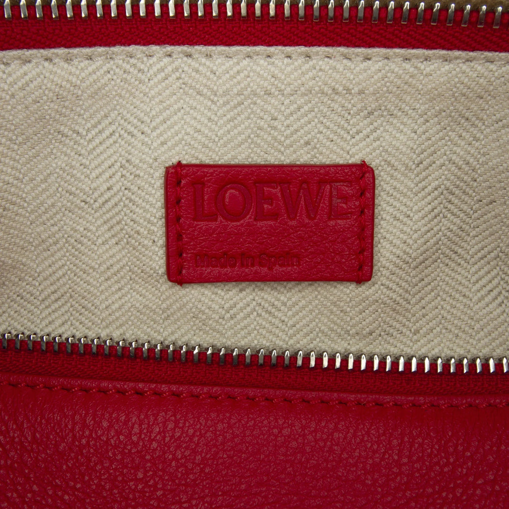 Pre-Owned Authenticated  Small Mushroom Puzzle Edge Calf Leather Red Satchel Unisex (Good)