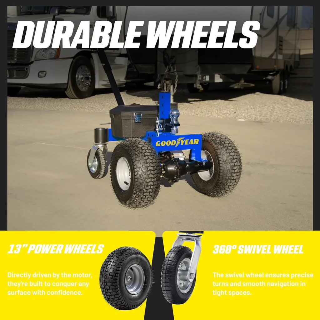 Goodyear Advanced Electric Trailer Dolly – 3600LBS Max Trailer Weight, 600LB Tongue Weight,  24V 800W 7Ah, Quiet Operation, /Boat/Utility/Jet Ski Mover with Commercial 2" Ball Hitch Mount