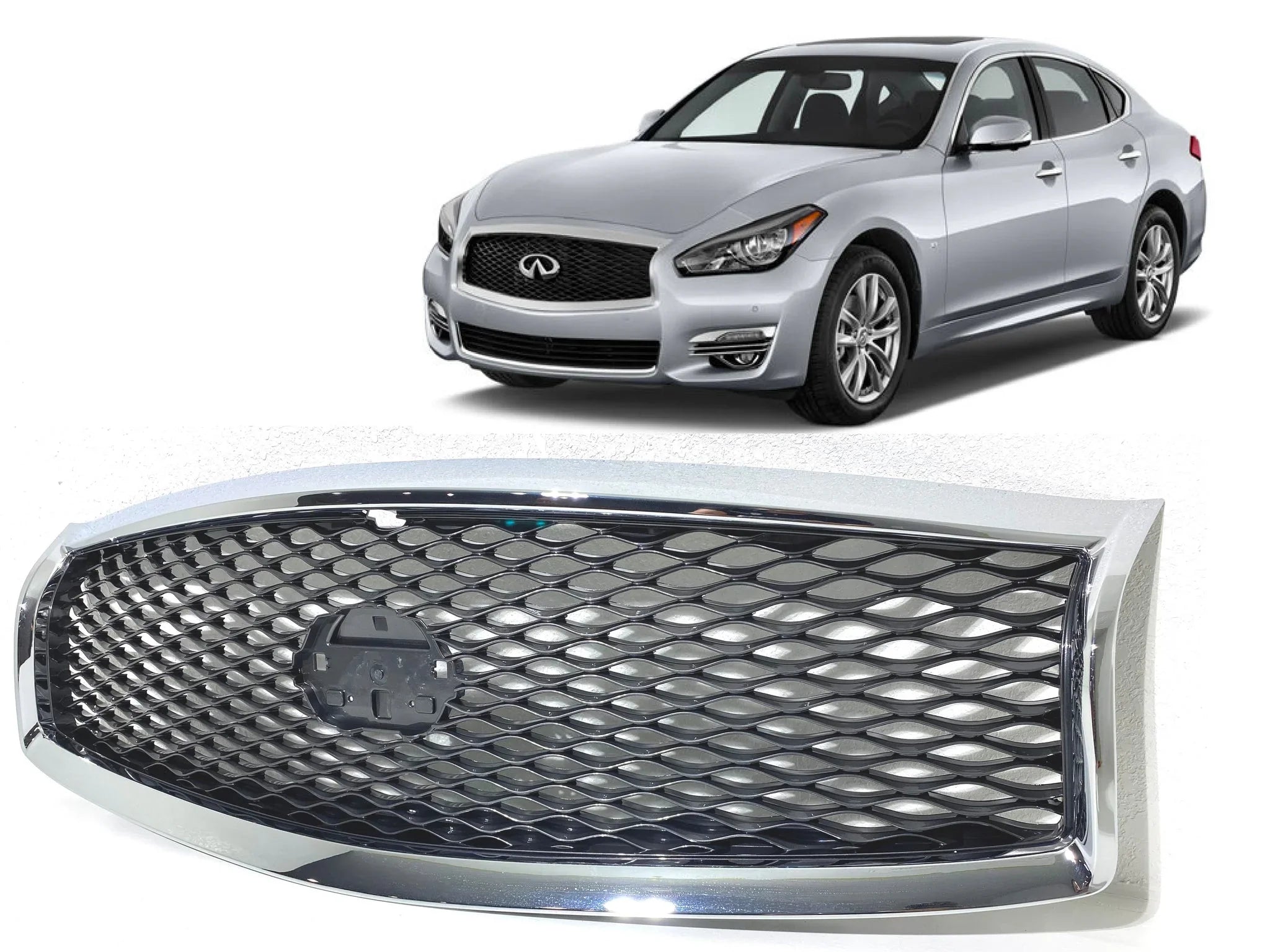 2015 2016 2017 2018 2019 Compatible With Infiniti   Front Bumper Grille With Camera Option