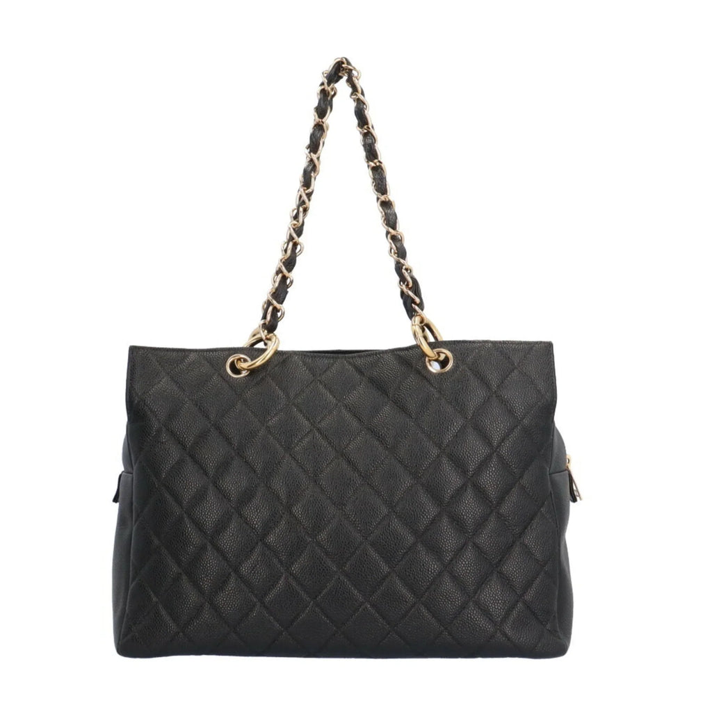 Pre-Owned  Caviar Chain Tote Shoulder Bag Skin Black Women's (Good)