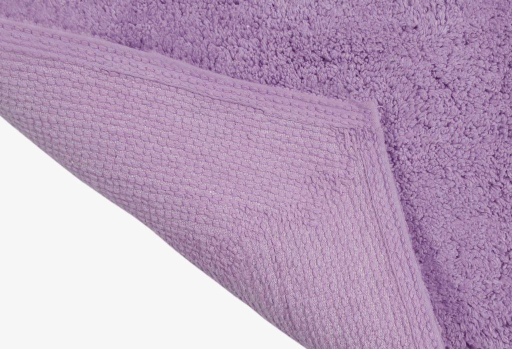 Home Weavers Waterford Collection 100% Cotton Tufted Bath Rug, Extra and Absorbent Bath Rugs, Non-Slip Plush Bath Carpet, Machine Wash Dry, bath rugs for Bathroom Floor, 20" x 20" Contour, Purple Rug