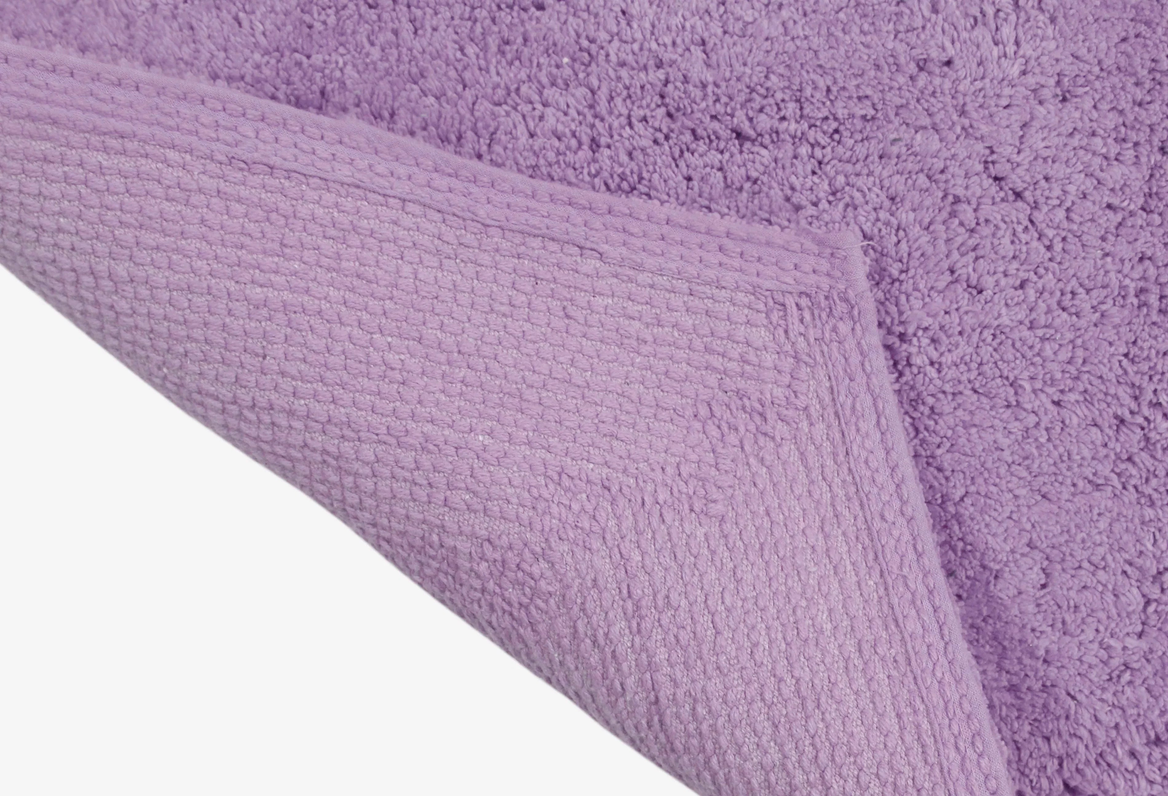 Home Weavers Waterford Collection 100% Cotton Tufted Bath Rug, Extra and Absorbent Bath Rugs, Non-Slip Plush Bath Carpet, Machine Wash Dry, bath rugs for Bathroom Floor, 20" x 20" Contour, Purple Rug