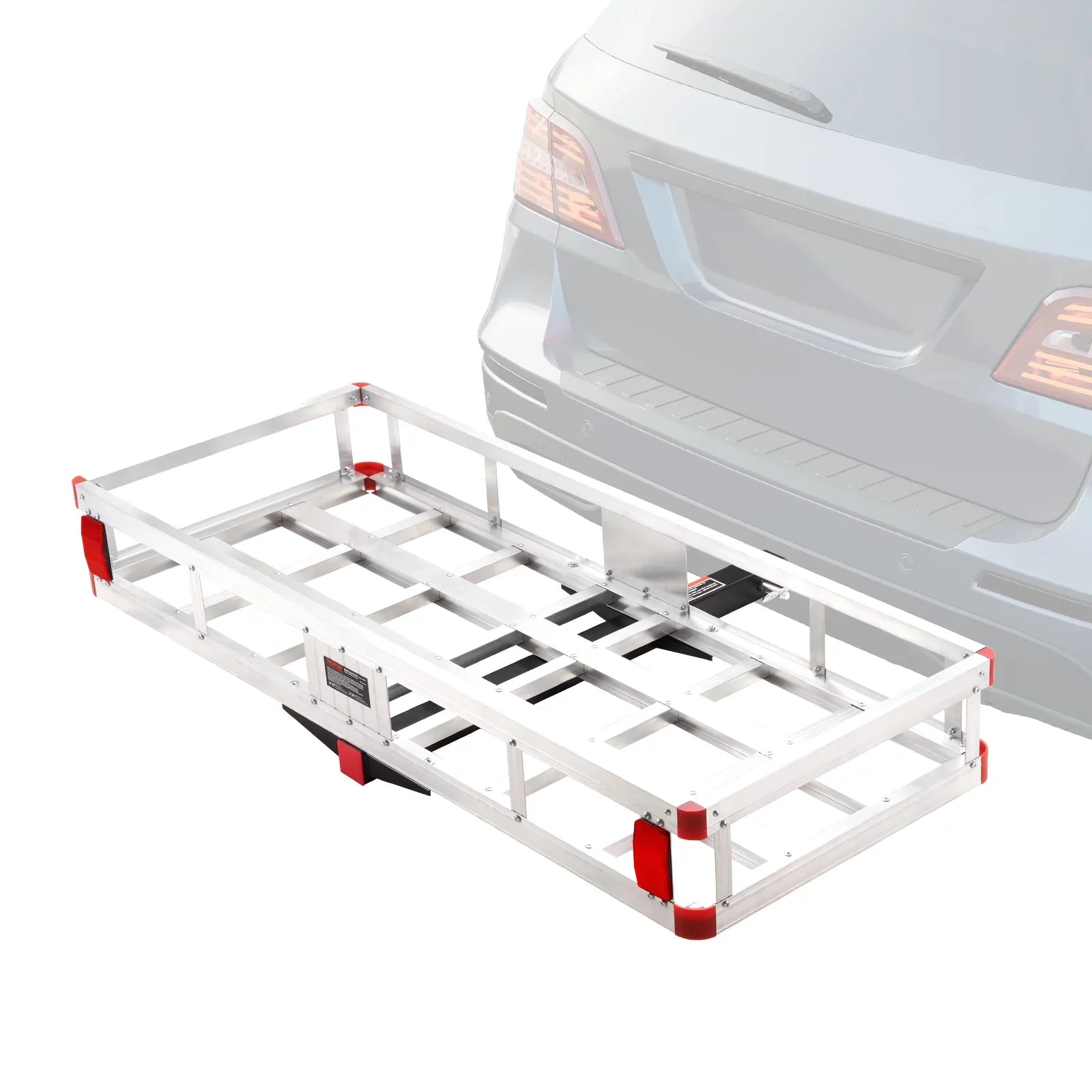 Hitch Mount Cargo Carrier 47 x 20 x 6 in 500lb Aluminum Corrosion-Resistant Fits 2" Receiver Cargo Basket for SUVs Sedans Vehicles