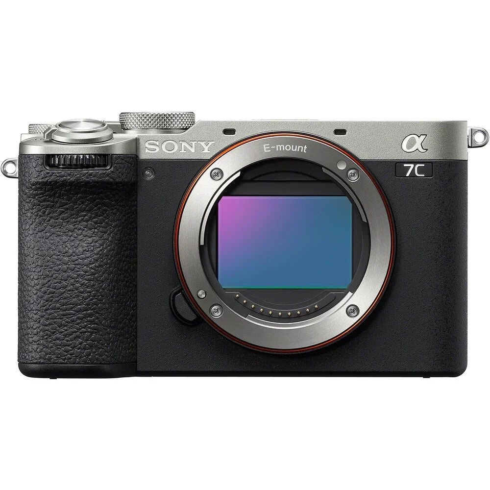 Sony a7C  Full Frame Mirrorless Camera Body with 28-60mm -5.6 Lens Silver -7CM2L/ Bundle with Deco Gear Photography Bag Case + Extra Battery + Charger + Tripod + Software Kit & Accessories