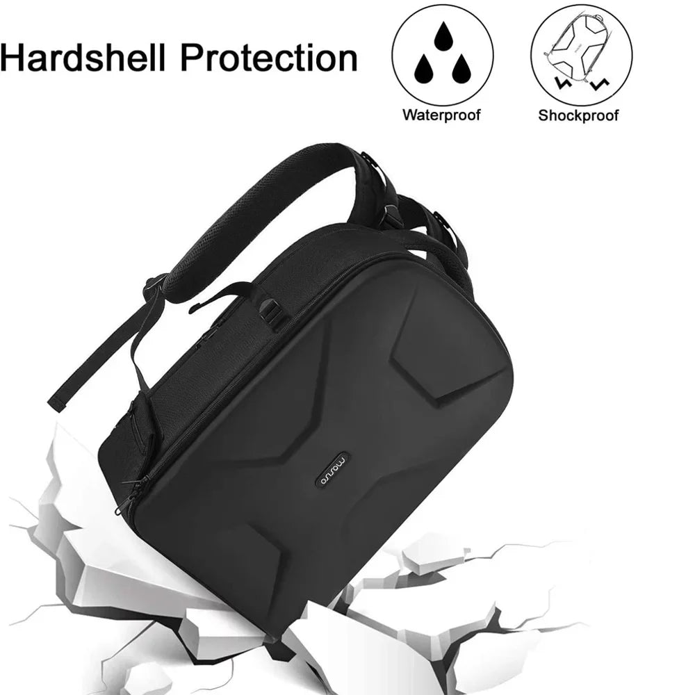 Mosiso Camera Backpack for Canon/Nikon/Sony/ Mavic Drone, //Mirrorless Photography Camera Bag Waterproof Hardshell Protective Case with Tripod Holder&Laptop Compartment, Black