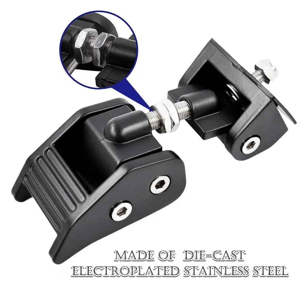 Onemayship 2 Pack Front Hood Latch Lock Catch for Jeep Wrangler  07-18  Secure Vehicle Protection-Black