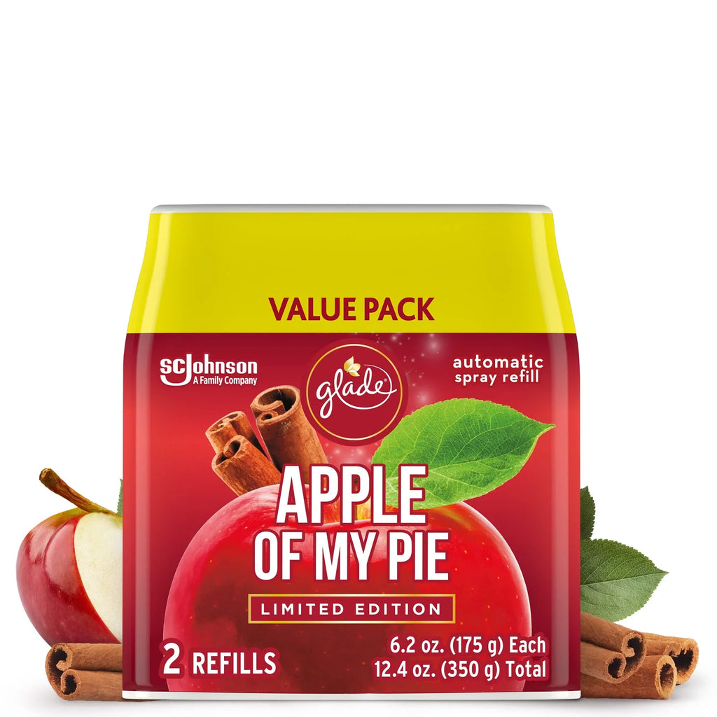 Glade Automatic Spray Refill, Air Freshener For Home And Bathroom, Apple Of My Pie, 6.2 Oz, 2 Count