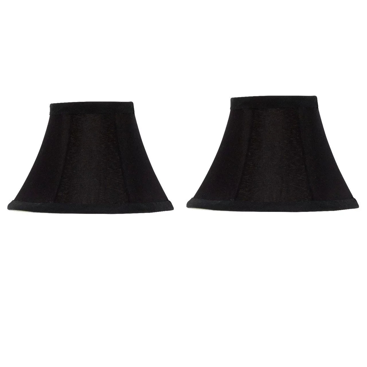 Set of 2 Chandelier Lamp Shades 6 inch Black Silk with Gold Lining