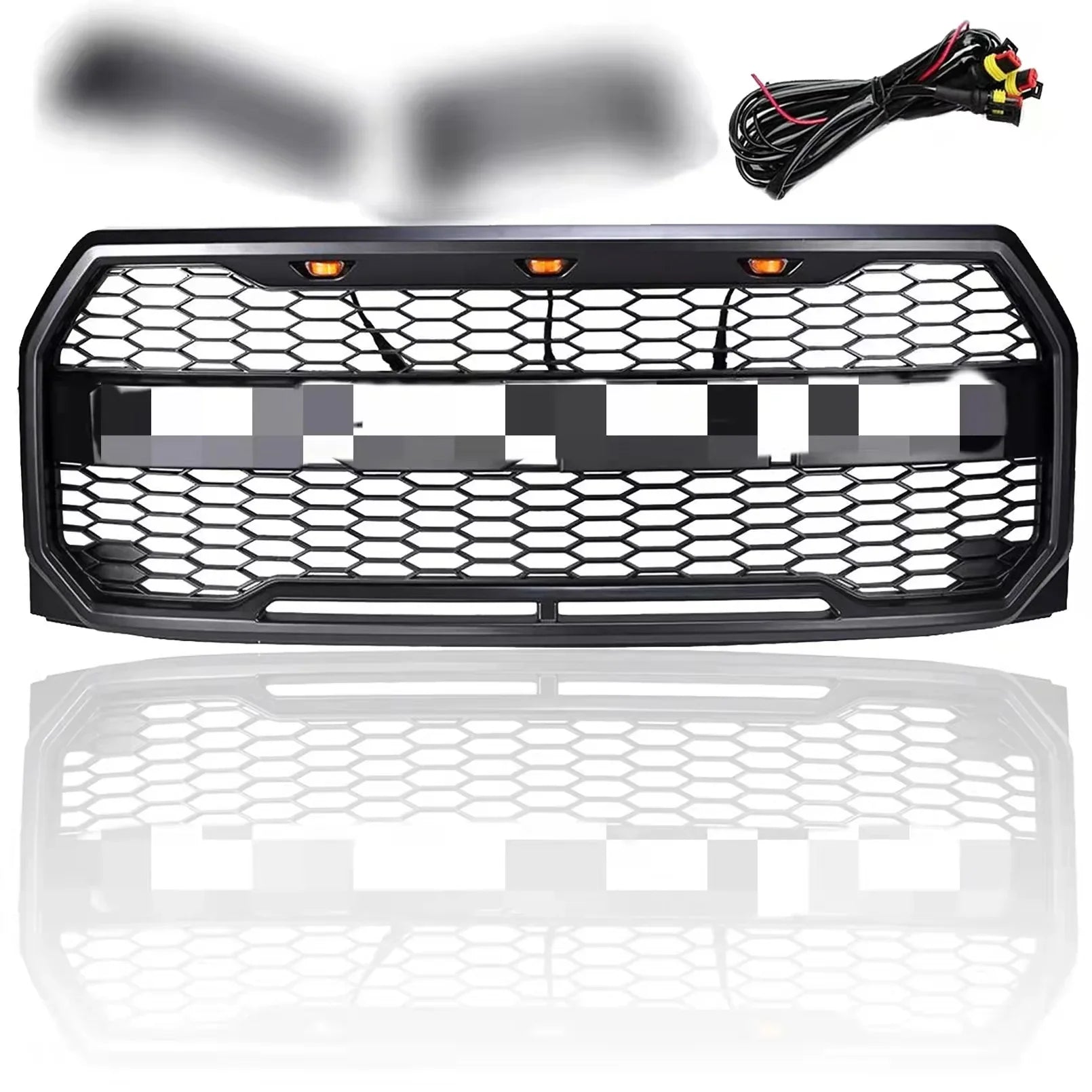 Raptor Style Front Bumper Grill Hood Grille for Ford  -150 2009-2014 Black