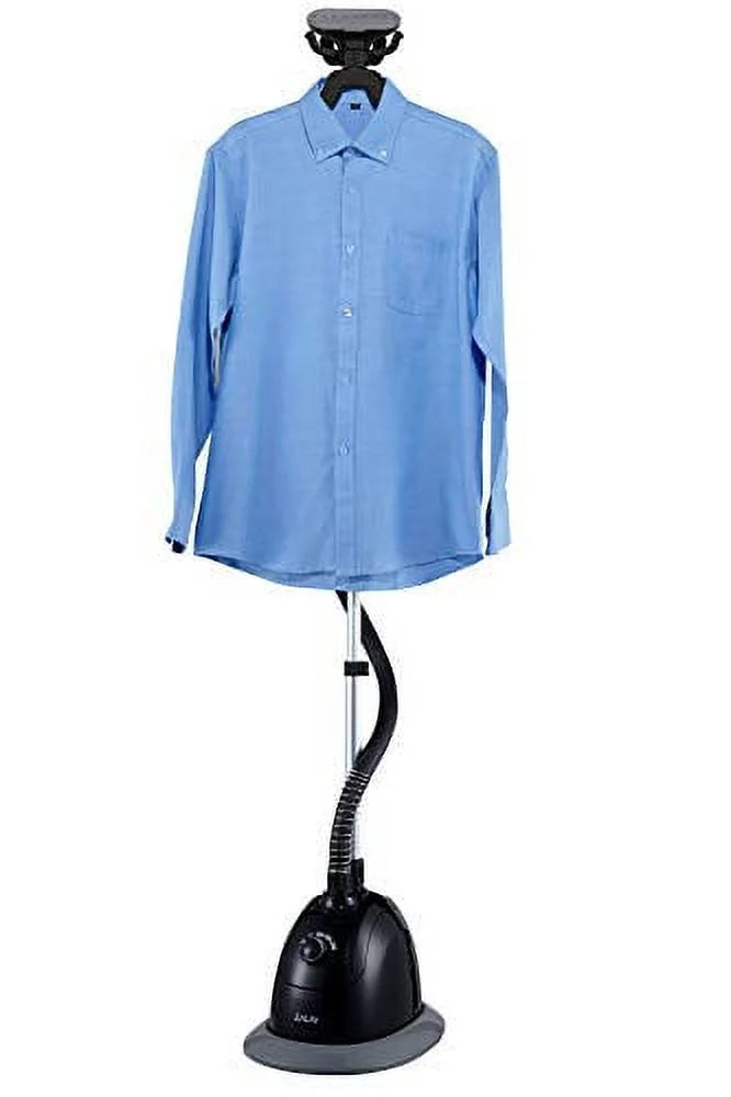 '- 1500W Standing Full-Size Garment Steamer with 360 Swivel Multi-Hook Hanger and 4 Steam Settings, Black