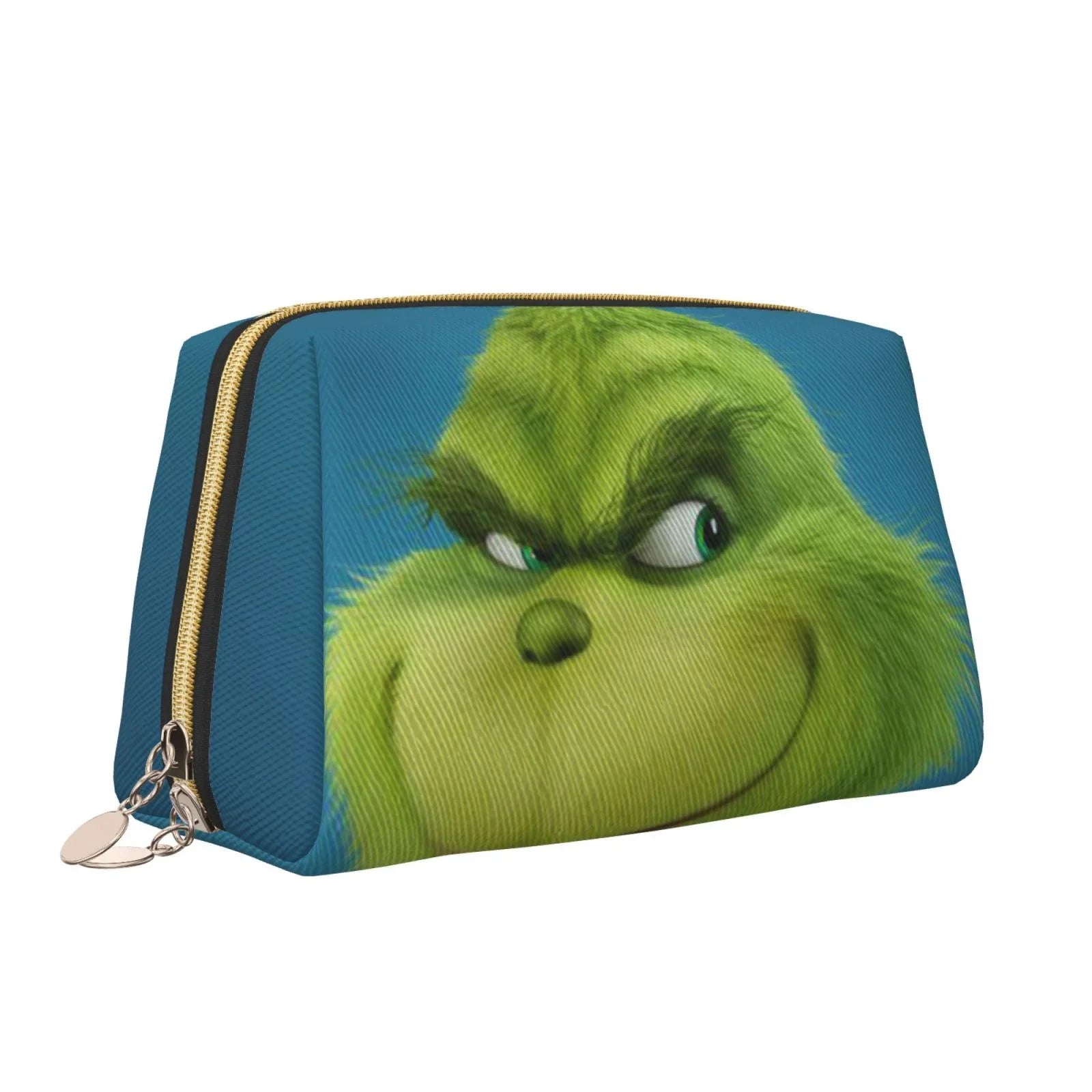 Grinch Cosmetic Bag Makeup Organizer Leather Portable Pouch Gift Travel Toiletry Bag Storage Purse