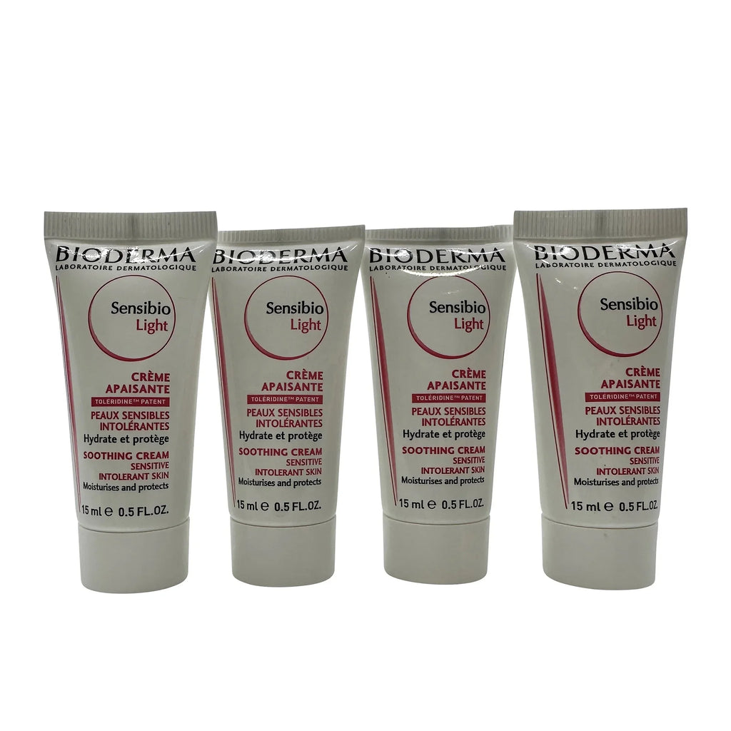 Bioderma Sensibio Light Soothing Cream All Skin Types 0.5 oz Set of 4 Travel Size