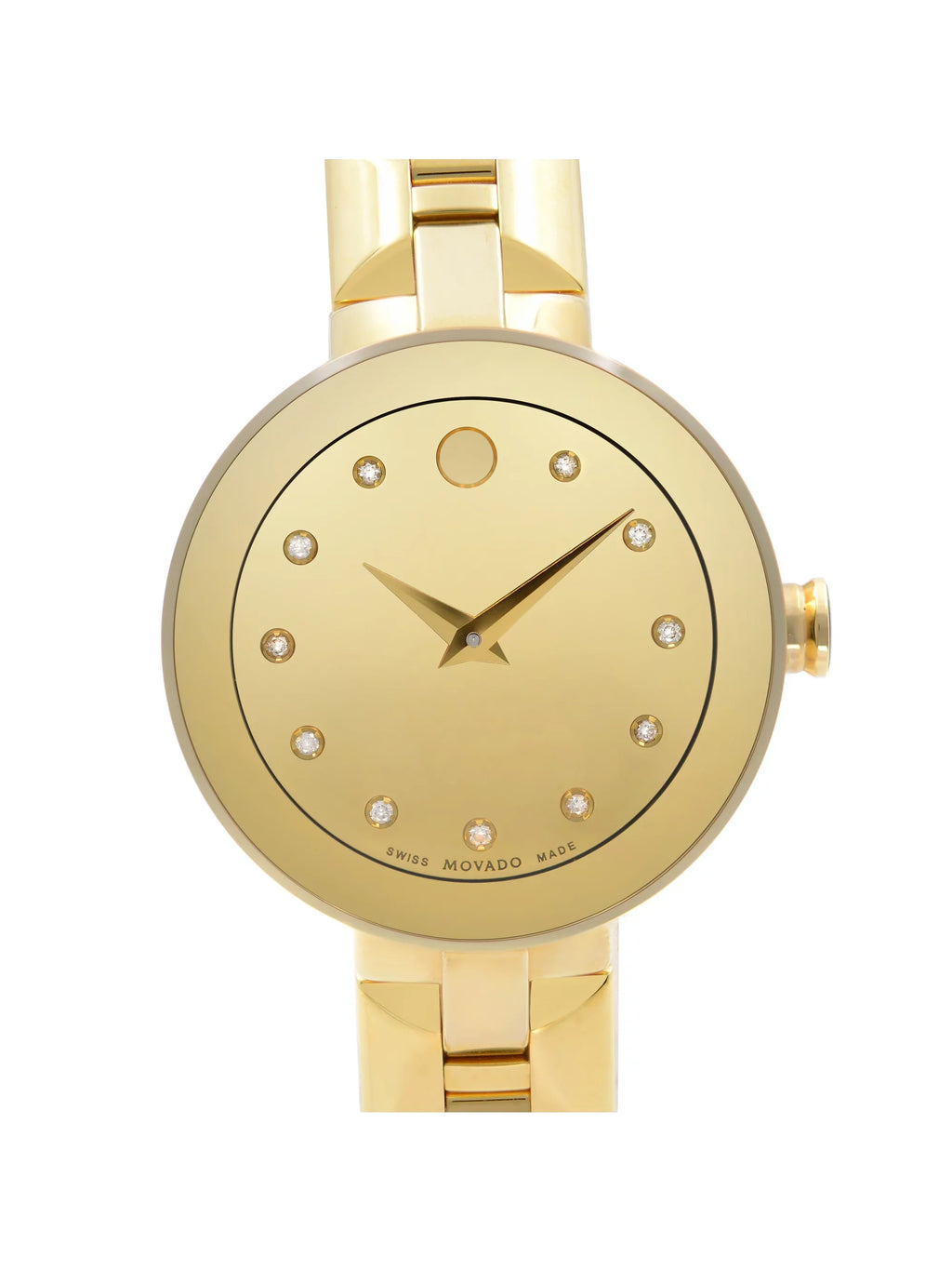Movado Sapphire Steel Gold  Champagne Dial Quartz Ladies Watch 0606816