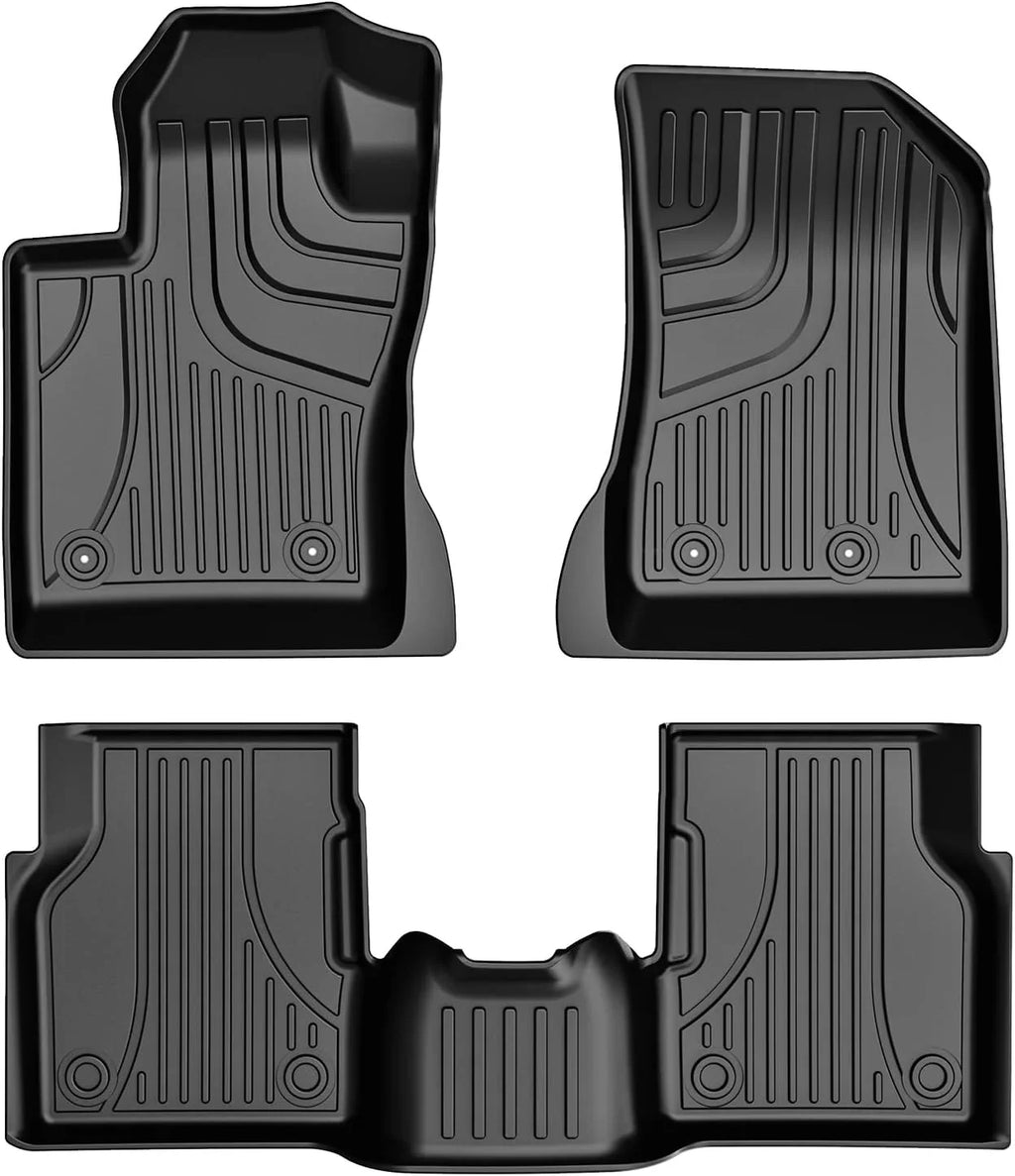 Automotive Car Floor Mats for Jeep Compass 2017 2018 2019 2020 2021 2022 2023, All Weather Floor Liners Include 1st & 2nd Row (Not Fit 2017 Single Driver-Side Floor Hook Model)