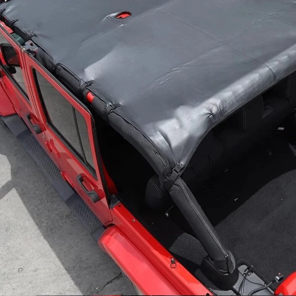 Enhance Your Jeep Wrangler   07-18 with Leather Top Sunshade Protection - Ultimate Sun Protection and Easy Installation