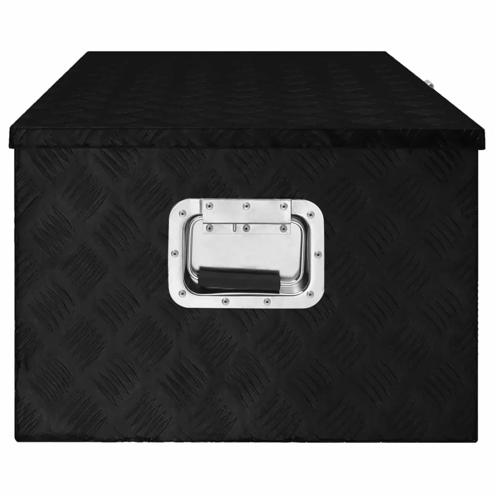 Anself Aluminum Tool Box Truck Toolbox Lockable Underbody Organizer Storage Case Trailer Box Black for Vehicle, Garage, Camping Trip 39.4 x 21.7 x 14.6 Inches ( x  x )