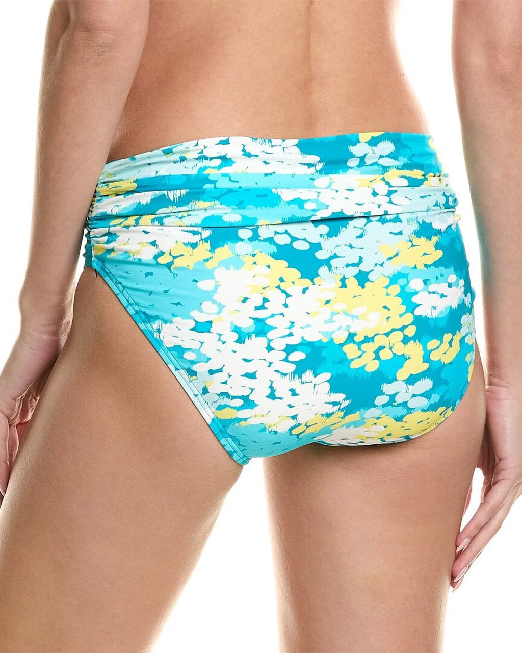 Carmen Marc Valvo womens  Shirred Waist Bikini Bottom, , Blue