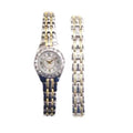 Elgin Adult Female Two-Tone Dress Watch and Bracelet Set ()