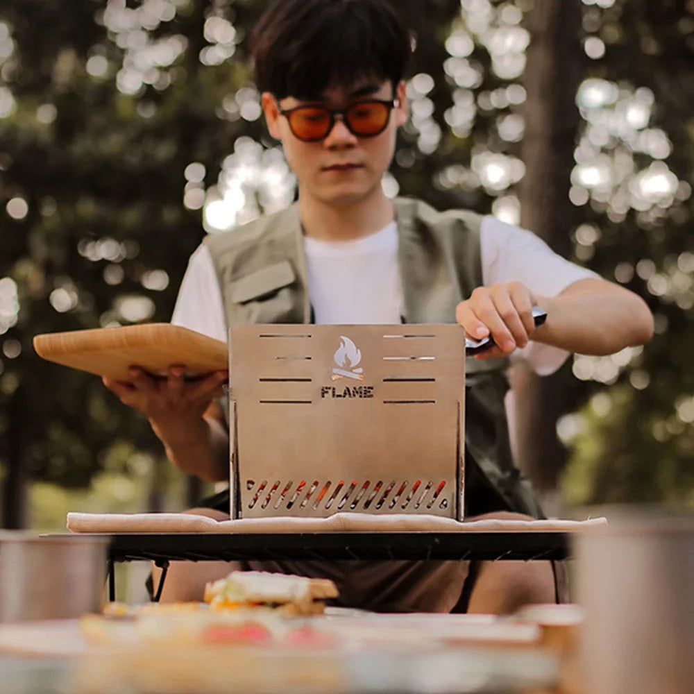 Nebublu Stainless Steel Furnace, Portable Camping Stove for Picnic  Cooking