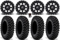 Fuel Maverick 15" Wheels Black 30" Warrior  Sticky Tires Kawasaki Teryx Mule