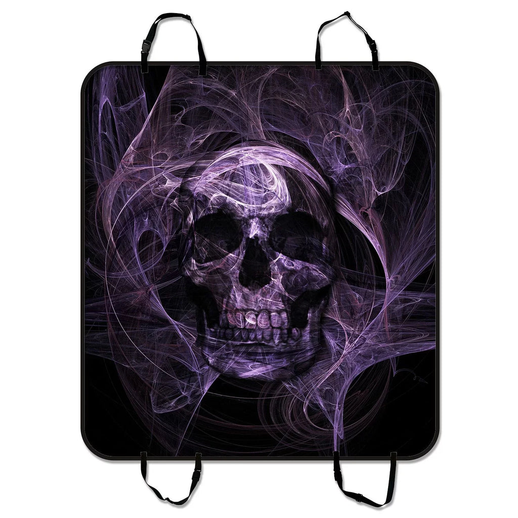 Purple Fluorescence Skull Pet Car Seat Cover Dog Car Seat Mat Hammock Cargo Mat Trunk Mat For Cars Trucks and  54x60 inches