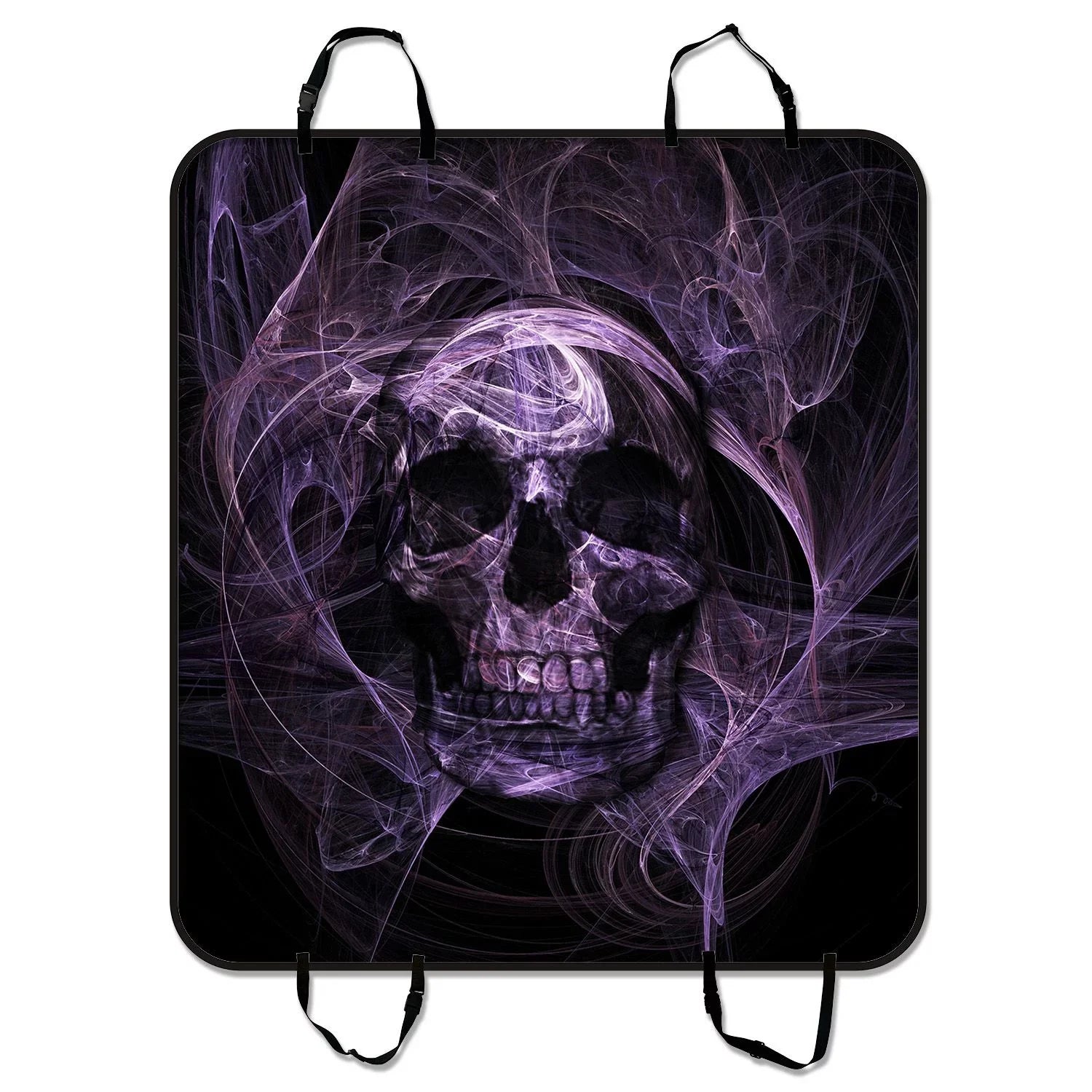 Purple Fluorescence Skull Pet Car Seat Cover Dog Car Seat Mat Hammock Cargo Mat Trunk Mat For Cars Trucks and  54x60 inches