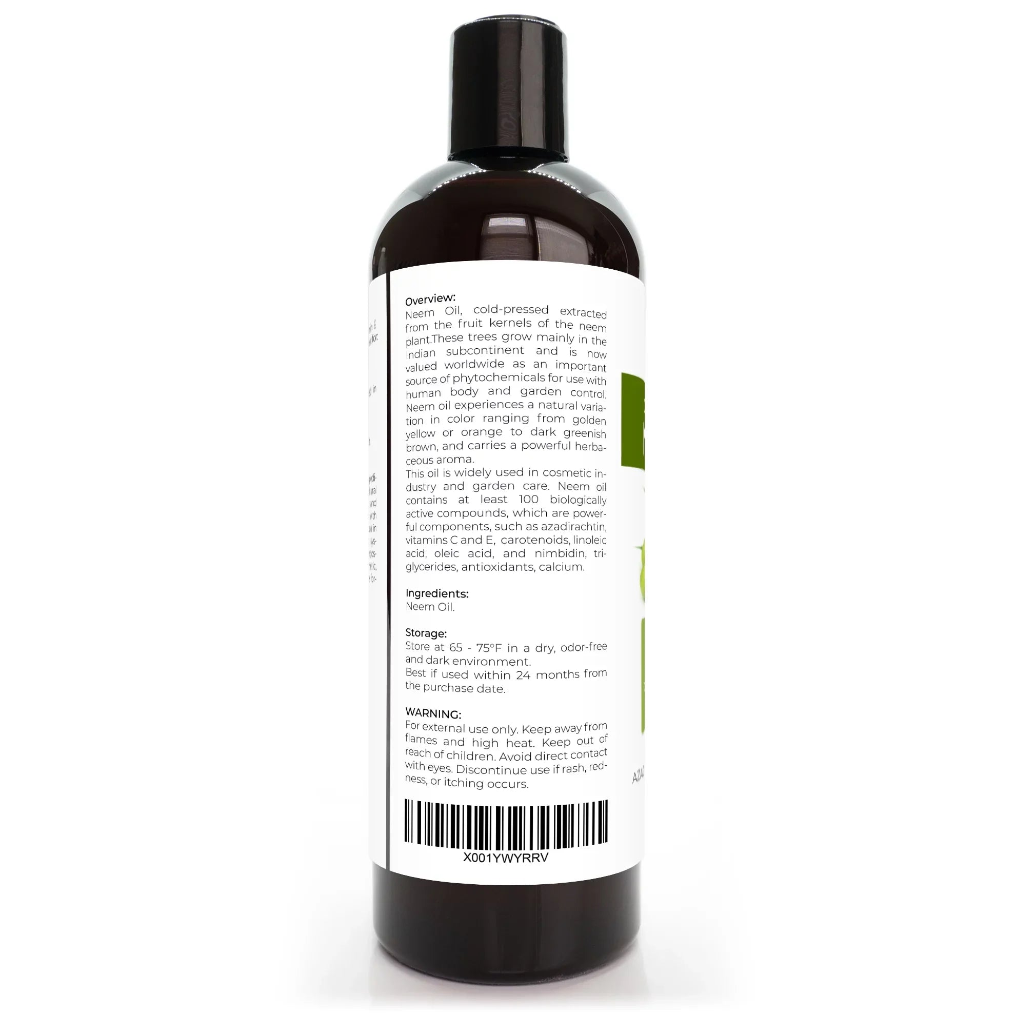 Velona Neem Oil  Certified Organic - 24 oz | 100% Pure and Natural Carrier Oil | Virgin, Unrefined, Cold Pressed | Hair, Body and Skin Care | Use Today - Enjoy Results